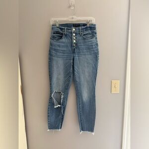 Lucky Brand High Rise Skinny Bridgette Distressed Jeans Woman’s SZ 6/28 Raw Hem